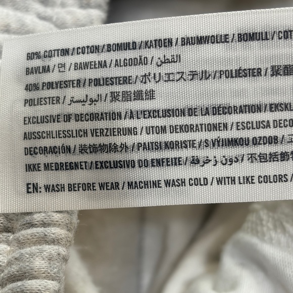 Abercrombie & Fitch Grey Wide Leg Smooth Fleece Drawstring Sweatpants Sz M - Picture 9 of 10